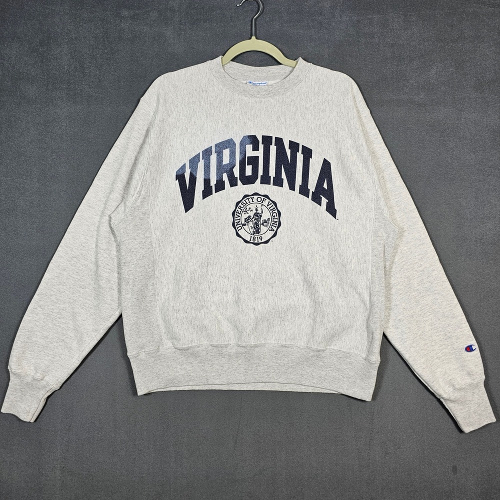 Champion Sweatshirt Mens Medium Gray University of Virginia Reverse Weave